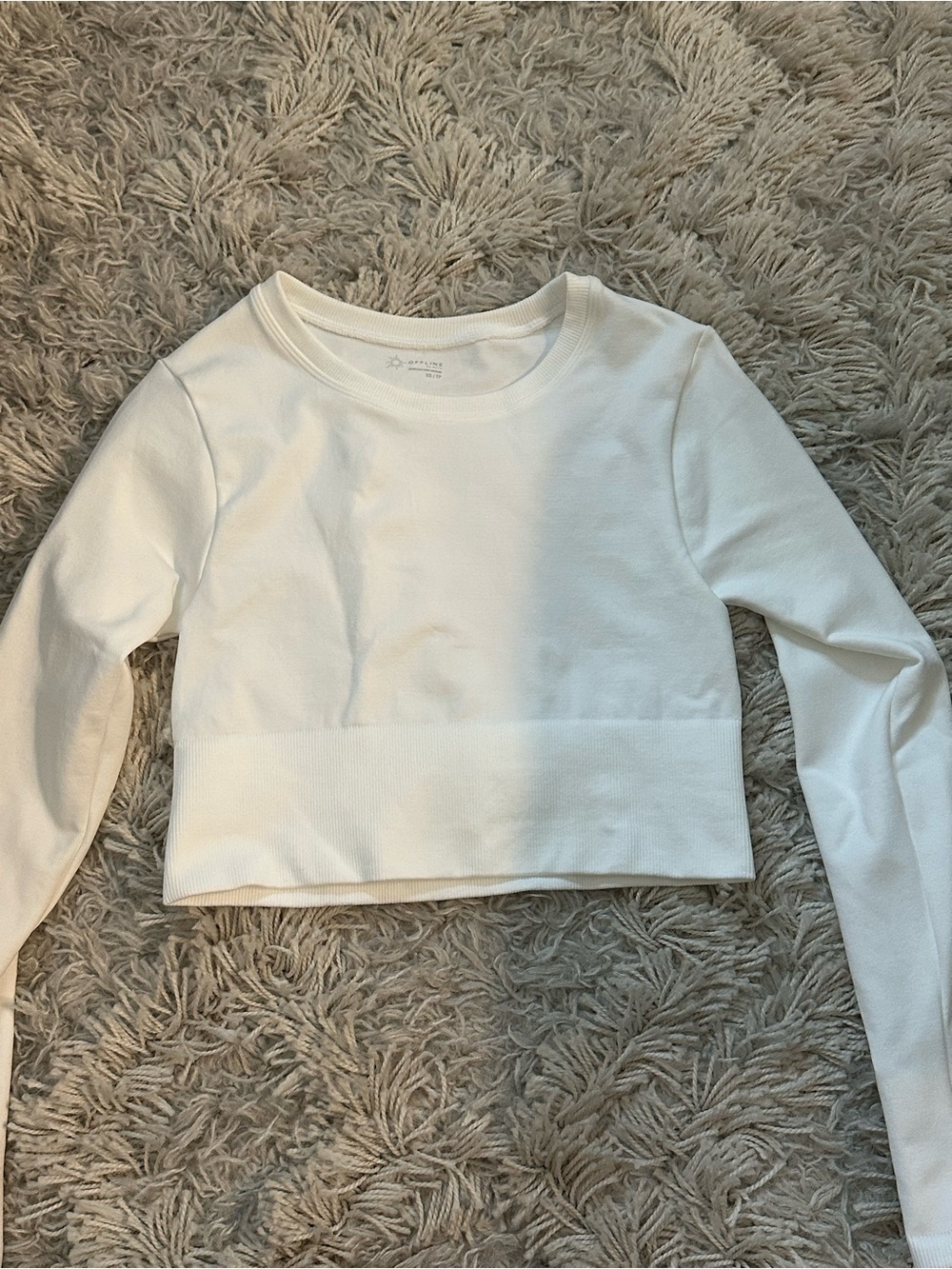 White aerie cropped long sleeve